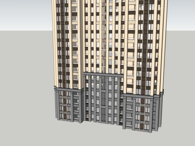Sketchup住宅模型|高层住宅，古典风格