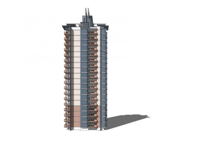 Sketchup住宅模型|高层住宅，现代风格