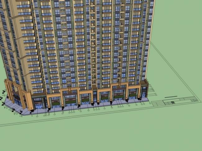 Sketchup住宅模型|高层住宅，现代风格