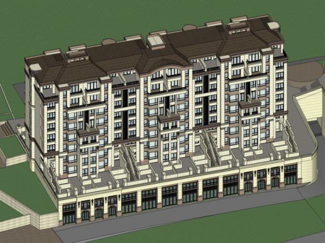 Sketchup住宅模型|多层花园洋房，联排住宅，古典风格