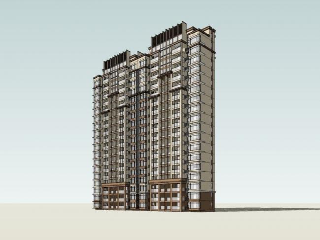 Sketchup住宅模型|高层住宅，居住建筑，古典风格