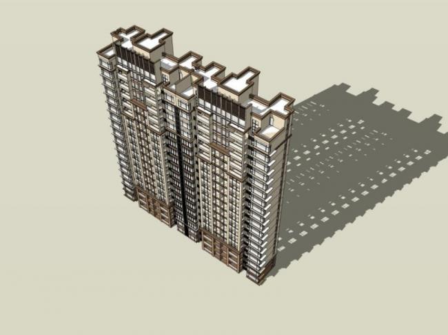 Sketchup住宅模型|高层住宅，居住建筑，古典风格