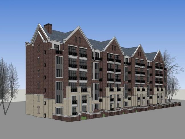 Sketchup住宅模型|联排住宅，英式风格，古典风格，居住建筑