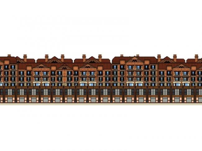 Sketchup住宅模型|多层联排住宅，古典风格