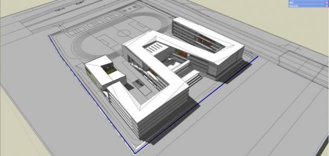 Sketchup学校模型|多层小学学校，校园教育建筑，现代风格