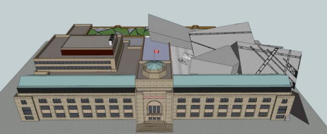 Sketchup文化模型|多层博物馆，现代风格，皇家安大略博物馆，丹尼尔·里伯斯金，文化建筑