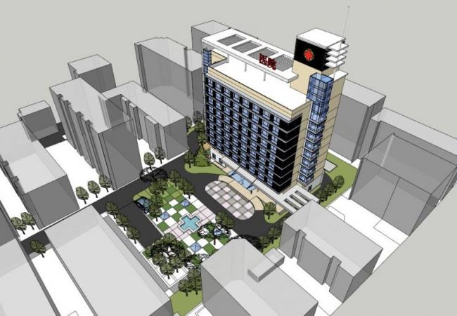 Sketchup景观模型|医院景观，医疗景观，现代风格