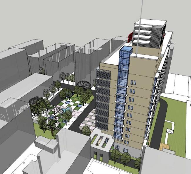 Sketchup景观模型|医院景观，医疗景观，现代风格