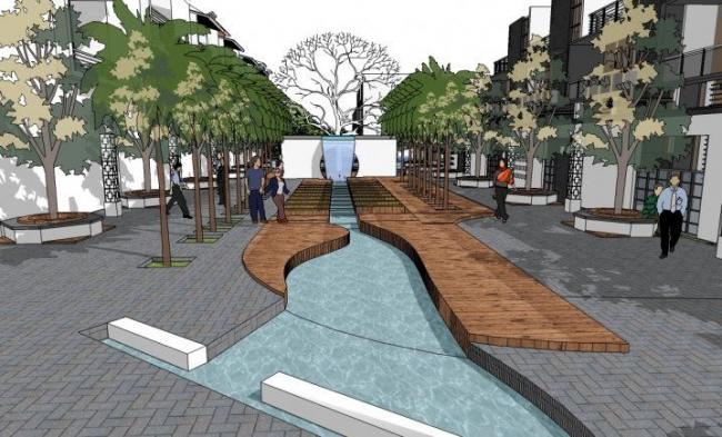 Sketchup景观模型|住宅景观，居住区景观，现代中式风格