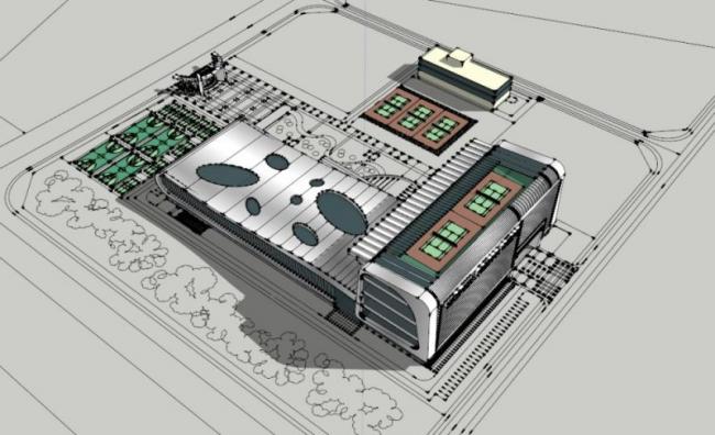 Sketchup体育馆模型|多层体育馆，现代风格