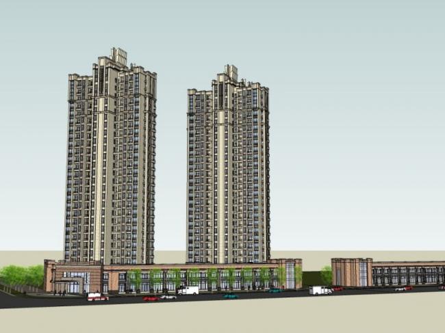 Sketchup住宅模型|超高层住宅，现代风格