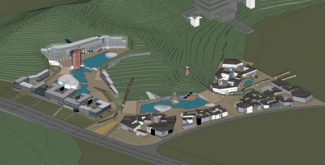 Sketchup景观模型|风景区景观，步行街景观，办公景观，现代风格