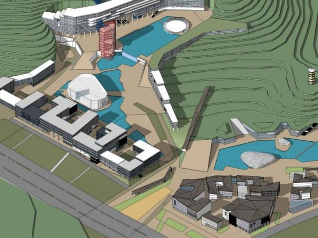 Sketchup景观模型|风景区景观，步行街景观，办公景观，现代风格