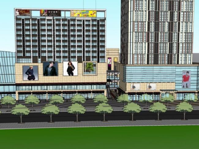 Sketchup商业模型|多高层商业综合体，现代风格