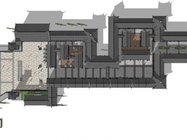 Sketchup商业模型|多层商业街，现代中式风格