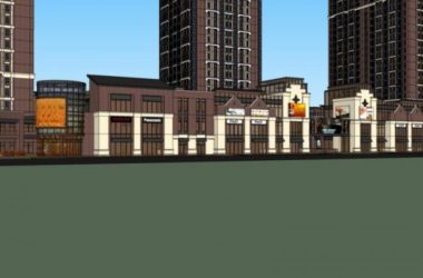 Sketchup综合体模型|多高层商住综合体，住宅，底层商业，古典风格-BIM建筑网