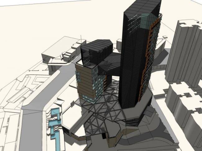 Sketchup综合体模型|超高层商业综合体，酒店，办公，现代风格