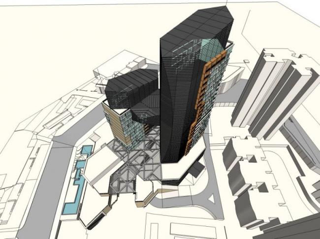 Sketchup综合体模型|超高层商业综合体，酒店，办公，现代风格