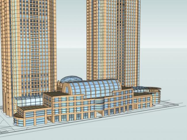 Sketchup酒店模型|超高层酒店，西方新古典风格