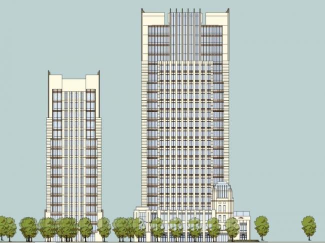 Sketchup办公模型|高层办公楼群，现代风格