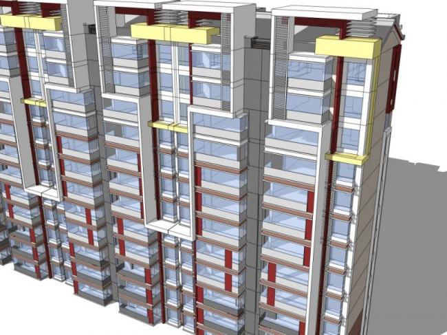 Sketchup住宅模型|高层住宅，现代风格