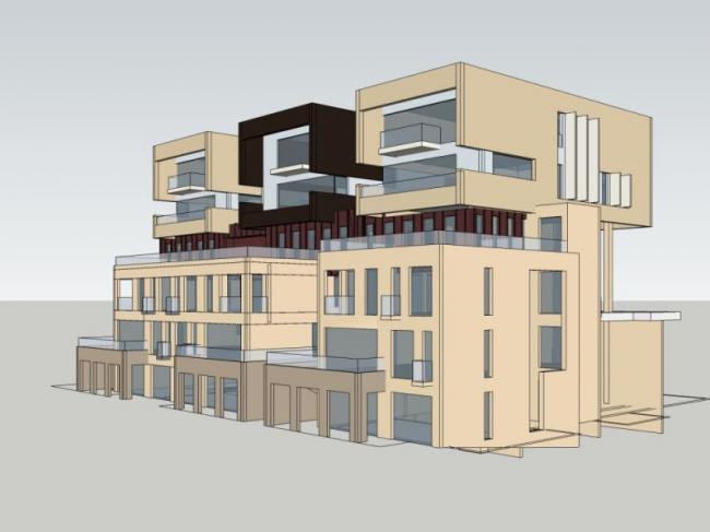 Sketchup住宅模型|多层住宅，现代风格