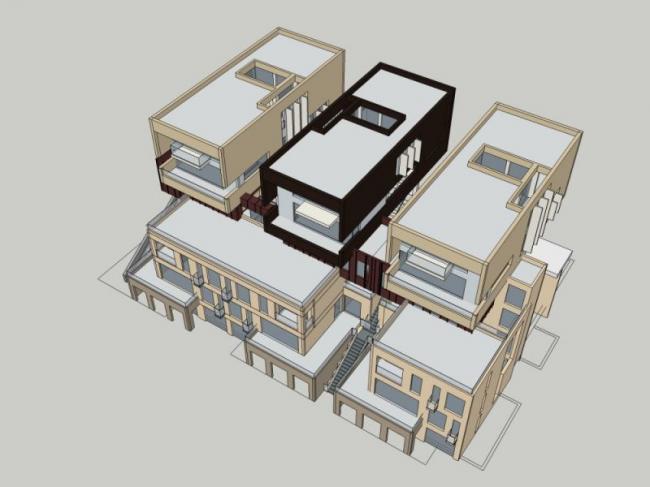 Sketchup住宅模型|多层住宅，现代风格