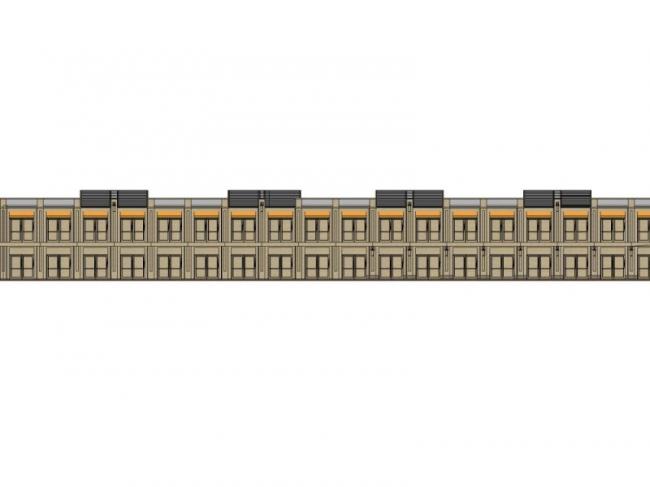 Sketchup商业模型|低层商业步行街，新古典风格