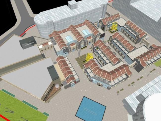 Sketchup商业模型|多层商业街，现代风格