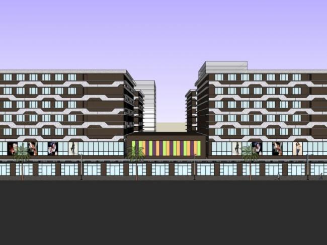Sketchup商业模型|多层商业建筑，现代风格