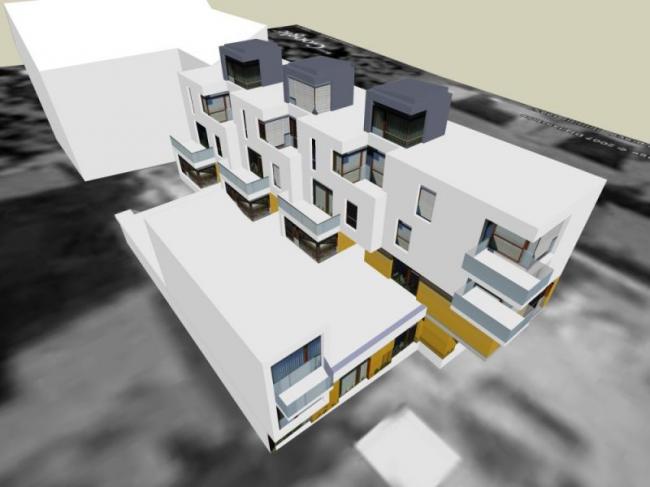 Sketchup住宅模型|多层公寓，现代风格