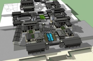 Sketchup商业模型|多层古镇，中式风格-BIM建筑网