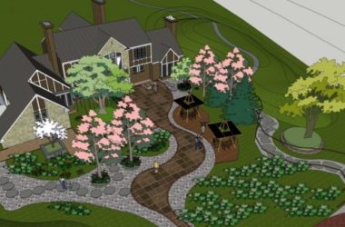 Sketchup景观模型|别墅景观，现代风格-BIM建筑网