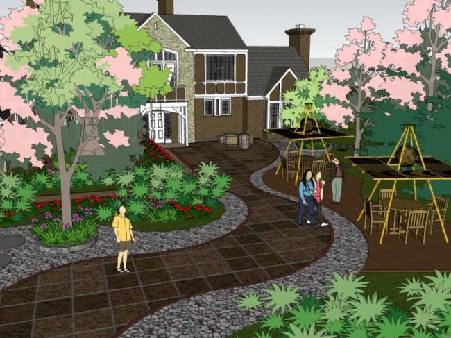 Sketchup景观模型|别墅景观，现代风格