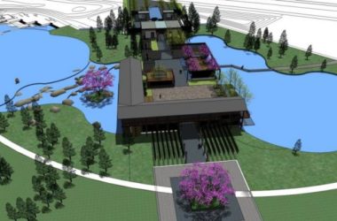 Sketchup景观模型|公园景观，现代中式风格-BIM建筑网