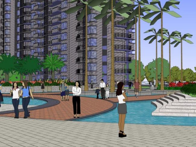 Sketchup景观模型|小区景观，住宅景观，现代风格