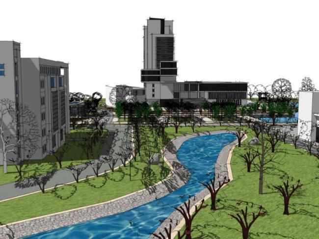 Sketchup景观模型|住宅景观，办公景观，现代风格