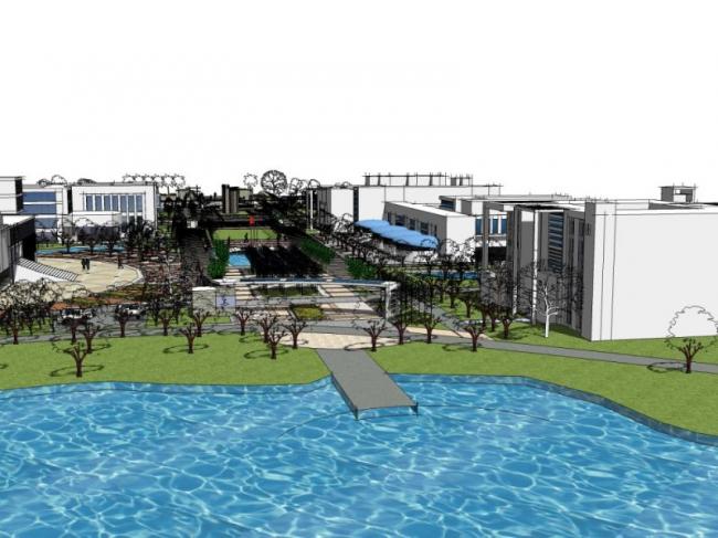 Sketchup景观模型|住宅景观，办公景观，现代风格