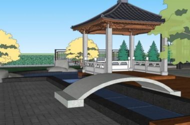 Sketchup景观模型|屋顶花园景观，中式风格-BIM建筑网
