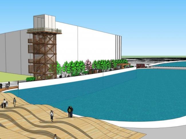 Sketchup景观模型|滨水景观，现代风格