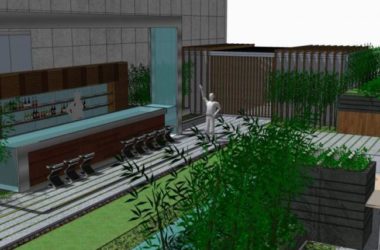 Sketchup景观模型|屋顶花园景观，现代风格-BIM建筑网