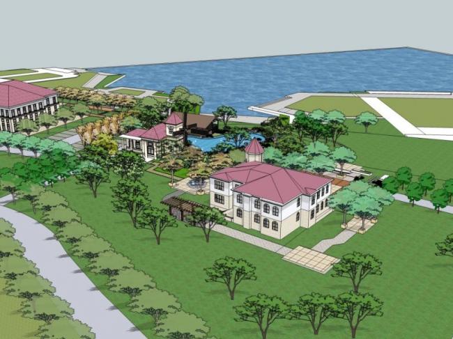 Sketchup景观模型|别墅景观，古典风格