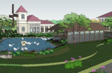 Sketchup景观模型|别墅景观，古典风格-BIM建筑网