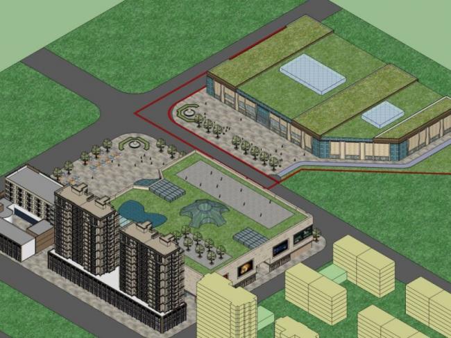 Sketchup住宅模型|高层商住小区，居住建筑，古典风格