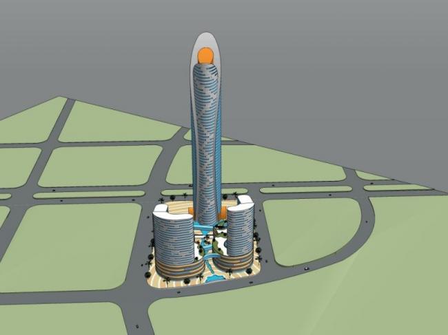 Sketchup综合体模型|超高层商业综合体，酒店，办公，现代风格