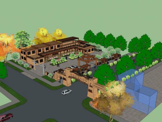 Sketchup商业模型|低层会所，现代风格