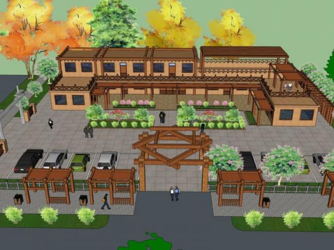 Sketchup商业模型|低层会所，现代风格