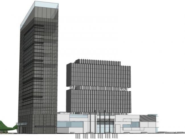 Sketchup综合体模型|多高层城市综合体，办公，酒店，现代风格