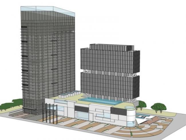 Sketchup综合体模型|多高层城市综合体，办公，酒店，现代风格