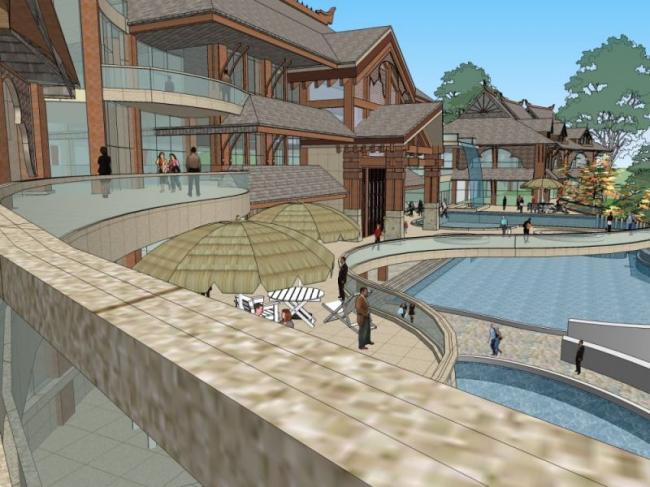 Sketchup商业模型|多层会所，中式风格